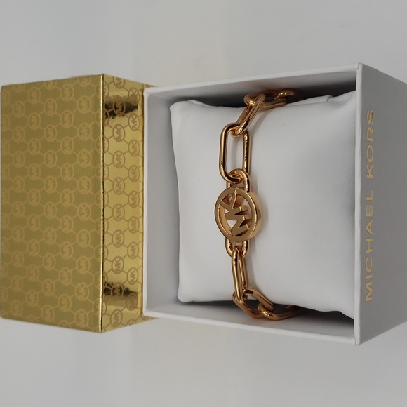 Michael Kors Fashion Rose Gold Brass Chain Bracelet NWT - Picture 9 of 9